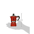 Miniatyrbillede 2 af 2: Bialetti 4961 - KVM SWITCH - Espressomaskine til Kop, Aluminium, Rød, 30 x 20 x 15 cm
