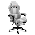 Miniatyrbillede 1 af 4: Gaming stol HUZARO FORCE 4.7 Hvid - Ergonomisk - Justerbar - Fodstøtte Vit grå
