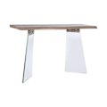 Miniatyrbillede 1 af 4: Konsol i glas, træ og MDF - Hvid - 120 x 40 x 76 cm