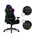Miniatyrbillede 3 af 4: Gaming-stol HUZARO Ranger 6.0 RGB mesh - Sort - Ergonomisk - Højdejusterbar - Lændestøtte vipbar svart
