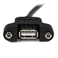 Miniatyrbillede 4 af 4: USB 2.0 panelmontering / Trunking A til A kabelforlænger - STARTECH - 60 cm - Dobbelt skærmet - Sort