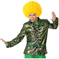 Miniatyrbillede 1 af 2: Disco kostumebukser - ATOSA - Størrelse M - 100 % polyester - Fuschia farve - Til voksne Grön