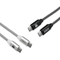 Miniatyrbild 1 av 2: SUBBLIM USB-C-kablar - 2-pack USB-typ USB-C till USB-C-kablar 1m svart/silver