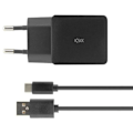 Miniatyrbillede 3 af 3: Vægoplader + USB A til USB C USB-kabel Sort