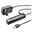 Miniatyrbild 3 av 4: NGS IHUB7 TINY - 7-portars USB 2.0 Hub med 5V-1A strömadapter, universellt kompatibel, "Plug and Play"