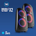 Miniatyrbillede 4 af 6: NGS WILD TEMPER : BÆRBAR FESTHØJTALER 200 W, LED-LYS, BLUETOOTH OG TWS COMPATIBLE, USB/AUX INDTIL, 5 TIMERS BATTERI. Svart