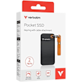 Miniatyrbillede 1 af 2: Pocket SSD - VERBATIM - 2TB - USB 3.2 Gen 2 - Sort orange - 3 års garanti