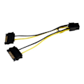 Pikkukuva 2 / 3: Virtajohto SATA to PCIe 6 pin - STARTECH - 15 cm - Virtalähde näytönohjaimelle