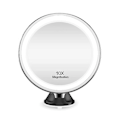 Miniatyrbild 1 av 5: Sugkopp Makeup Spegel LED-ljus & x10 förstoring - Svart
