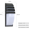 Miniatyrbillede 3 af 5: Indendørs/Udendørs væglampe, 9W Sort Varm Hvid LED Væglampe 3000K, LED Væglampe til Garage Patio Have, IP65 Vandtæt