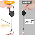 Miniatyrbillede 4 af 7: Heavy Duty Retractable Keychain, 2stk Retractable Badge Holder, Retractable ID Badge Reel Heavy Duty Reel Clips Retractable Badge Reels black