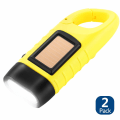 Miniatyrbild 2 av 5: 2 st nödficklampa handvev, bärbar LED solenergi dynamo karbinhake energiuppladdningsbar ficklampa fackla för camping klättring vandring