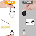 Miniatyrbillede 4 af 7: Heavy Duty Retractable Keychain, 2stk Retractable Badge Holder, Retractable ID Badge Reel Heavy Duty Reel Clips Retractable Badge Reels white*2