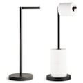 Miniatyrbillede 1 af 5: Fritstående toiletpapirholder stativ. Badeværelsesopbevaring til 4 ruller toiletpapir | Moderne matsort toiletpapirholder i rustfrit stål. black