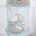 Miniatyrbild 5 av 5: Barnförvaring Nät Hängande Torknät Fällbar Mesh Korg Förvaring För Plysch blue