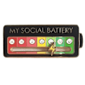 Miniatyrbillede 2 af 5: Social Battery Pin - Min sociale batteri kreative reversnål, sjov emalje følelsesmæssig