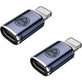 Miniatyrbild 1 av 6: USB C till light-ning adapter, [2 Pack] Typ C hona till light-ning hane adapter, stödjer 27W PD, Typ C laddning Stödjer dataöverföring