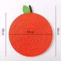 Miniatyrbillede 2 af 4: Hængende katteskrabebræt, der beskytter møbler, sliber kløer, kattelegetøj, tæppe, der leger for indendørs katte, katteskraber sisal måtte, orange orange