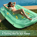 Miniatyrbild 3 av 6: Stor Uppblåsbar Pool Float Lounger, Solbadkar, Uppblåsbar Solbad Poolflotte med Kudde för Utomhusbruk, Trädgård, Bakgård Sommar Vattenpoolparty