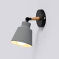 Vinkeljusterbar metall liten vägglampa sovrum säng huvud E27 vägglykta studierum badrumsbelysning vägg, glödlampa ingår ej, grå grey