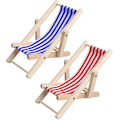 Miniatyrbillede 1 af 5: 2 stk. Mini Strandstol, Mini Træ Strandstol