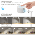 Miniatyrbilde 2 av 5: Skrivebordslampe LED, bordlampe oppladbar batteri multifunksjonell nattbordslampe dimbar berøringskontroll varm / hvit fargetemperaturmodus 360° roter white