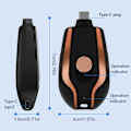 Miniatyrbillede 3 af 6: Nøglering Powerbank, 1500mah Mini Powerbank Oplader med Type-C, Holdbar Nøglering Telefonoplader Mini Power Nødoplader Sikker Lille Power