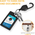 Miniatyrbillede 5 af 7: Heavy Duty Retractable Keychain, 2stk Retractable Badge Holder, Retractable ID Badge Reel Heavy Duty Reel Clips Retractable Badge Reels black/white