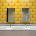 Pikkukuva 3 / 4: 20X10cm 27 kpl kuori ja liimaa siirtotarrat laatoille, itseliimautuvat vedenkestävät PVC-laattatarrat takaseinälle kodin keittiön sisustukseen, Empire Yellow yellow