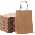 Miniatyrbillede 1 af 5: 25 stk. Papirsposer, Kraftposer, 27x21x11cm Brun