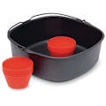Miniatyrbillede 1 af 4: Husholdningsapparater Airfryer, Silikone, Sort, Rød