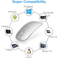 Miniatyrbilde 4 av 5: Bluetooth-mus for bærbar PC/iPad/iPhone/Mac(iOS13.1.2 og senere)/PC, oppladbar støyfri mini trådløs mus kompatibel med Android/Windows/Linux
