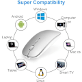 Miniatyrbillede 4 af 5: Bluetooth-mus til bærbar computer/iPad/iPhone/Mac(iOS13.1.2 og nyere)/pc, genopladelig støjsvag mini trådløs mus kompatibel med Android/Windows/Linux