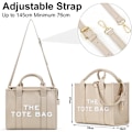 Miniatyrbillede 4 af 4: Dames Canvas Tote Tassen Casual Canvas Crossbody Tas (Beige)