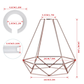 Miniatyrbillede 3 af 5: Metal loftslampe, geometrisk lampeskærm med reduktionsring, hængende trådbur-lysskærm til køkken, spisestue, soveværelse, gang (rosa guld)