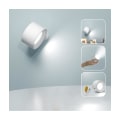 Miniatyrbillede 1 af 5: LED indendørs væglampe, væglampe med batteri, 1 stk., berøringskontrol, 3 lysstyrkeniveauer, 360° roterende, til stue, soveværelse, trappe (hvid)