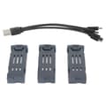 3 st 3,7V 600mAh UAV Litiumbatteri Högkapacitets Quadcopter Litiumbatteri Med Laddningskabel för E58 E68 JY109 998PRO