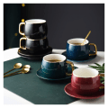 Miniatyrbilde 2 av 5: Kaffe- og tekopp med moderne design i porselen, enkel krus i lett luksus, espressokopp for te (rød)
