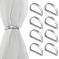 Miniatyrbilde 1 av 5: 8 Serviettringer, Gull Serviettholder Ring Elegant Serviettringer Metall Serviettringer for Borddekorasjon Thanksgiving Julemiddager (Sølv)