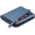 Miniatyrbild 1 av 5: Damplånbok RFID-blockerande läder kompakt bi-fold plånbok för kvinnor dragkedja myntficka liten damväska med ID-fönster blue（B)