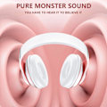 Miniatyrbilde 3 av 5: Bluetooth-hodetelefoner over øret, med HD-mikrofon, FM, Tf for PC white+pink