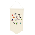 Miniatyrbild 2 av 5: 2 st väggmonterad bricka display canvas emalj brosch samling display banner medalj pin förvaring krage flagga vimpel ram(beige)