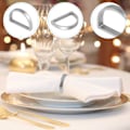 Miniatyrbilde 3 av 5: 8 Serviettringer, Gull Serviettholder Ring Elegant Serviettringer Metall Serviettringer for Borddekorasjon Thanksgiving Julemiddager (Sølv)