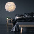 Miniatyrbilde 4 av 5: Fjærlett lampeskjerm for taklampe, bordlampe, gulvlampe, taklampe for stue, soverom, kjøkken (hvit)