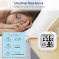 Miniatyrbillede 3 af 5: Rumtermometer, LCD Digital Hygrometer Termometer, Indendørs Termometer med Temperatur Fugtighedsmåler til Soveværelse, Børneværelse, Lager, Kælder