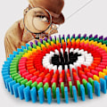 Miniatyrbild 2 av 5: 360 Stk Dominoer Set för Barn Träbyggsatser Dominoer Racing Spel