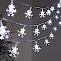 Miniatyrbillede 1 af 5: Solcelle-lysstreng til udendørs, 30 LED 6,5m Vandtætte Lys Dekoration Snefnug Juledekoration