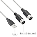 Miniatyrbild 2 av 5: USB Midi-kabeladapter, USB typ A hane till Midi Din 5-stifts in-out-kabelgränssnitt med LED-indikator [DB] Som visas