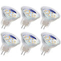Miniatyrbilde 1 av 5: 6 stk. MR11 LED-pærer GU4-spotlightpærer 3W 18 LED-er (kald hvit)