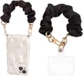 Scrunchie Telefonrem med Fästflik, Kort handledsrem för telefon